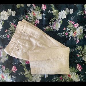 LOFT Julie Khaki Linen Trousers